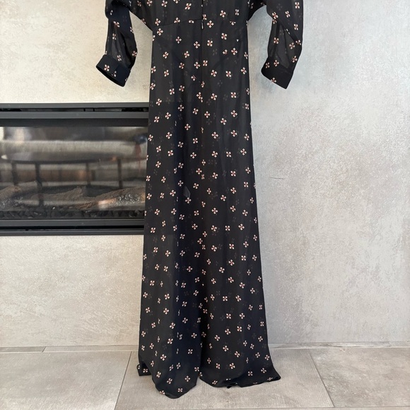 Maje Ritunia Black Long Sleeves Sheet Asymmetrical Dress, Size 2 - Picture 10 of 13